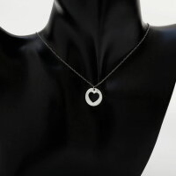 Tiffany Stencil Heart Silver Necklace - Picture 9 of 9